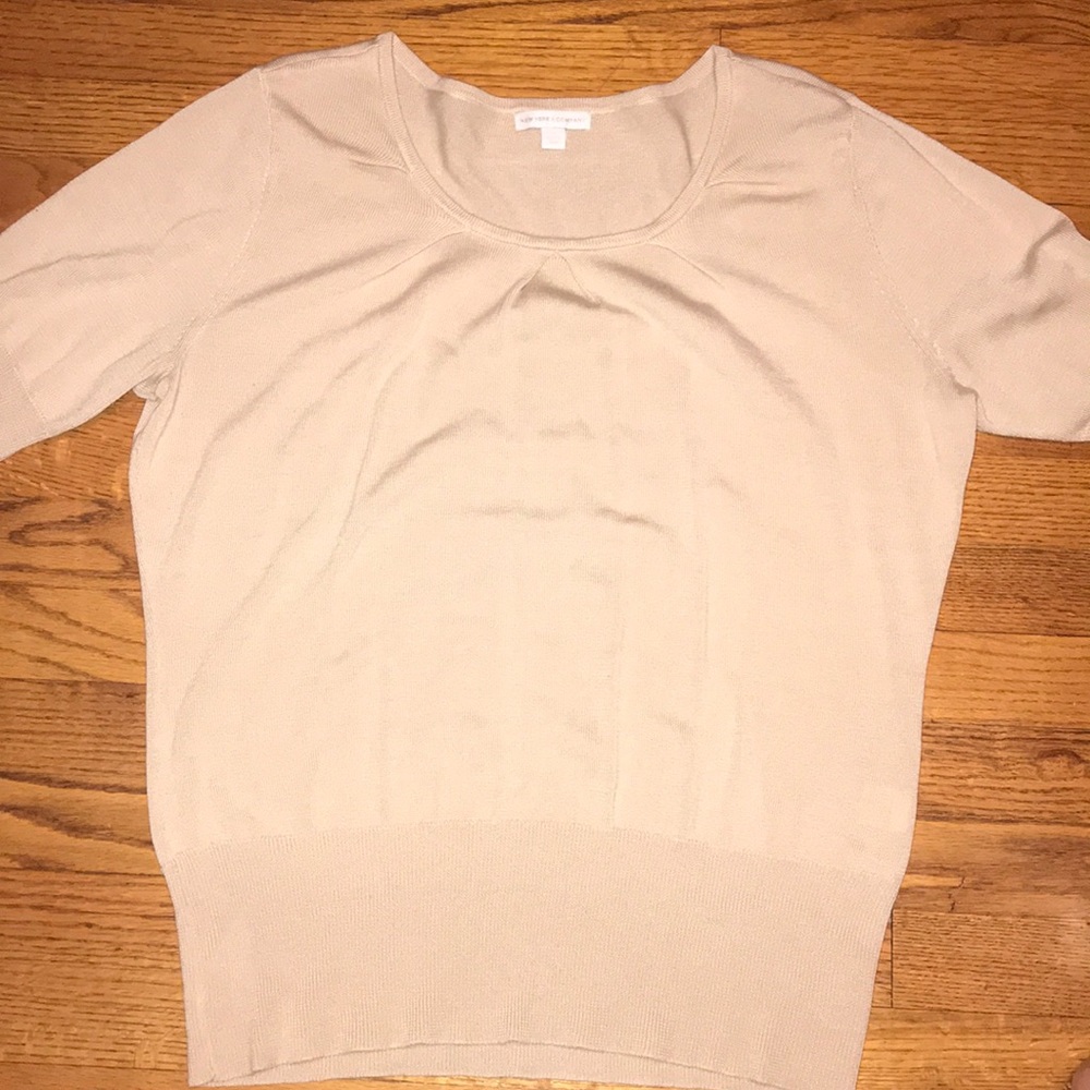 Cream / Gold blend short sleeve sweater